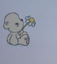 Bear Holding A Daisy Blank Card - Image 6