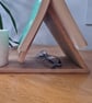 Reclaimed Oak Book Stand with Mahogany Detailing — Holds Book, Drink & Glasses