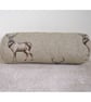 Stag Bolster Cushion Cover 18" x 8" Round Cylinder Roll Pillow Brown Stags - Image 1