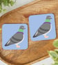 Pigeon Coaster, Bird Drinks Mats, Nature Homewares, Urban Birds, Rock Dove - Image 2