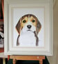 Cute Beagle Puppy Dog Portrait. Original painting - Image 2