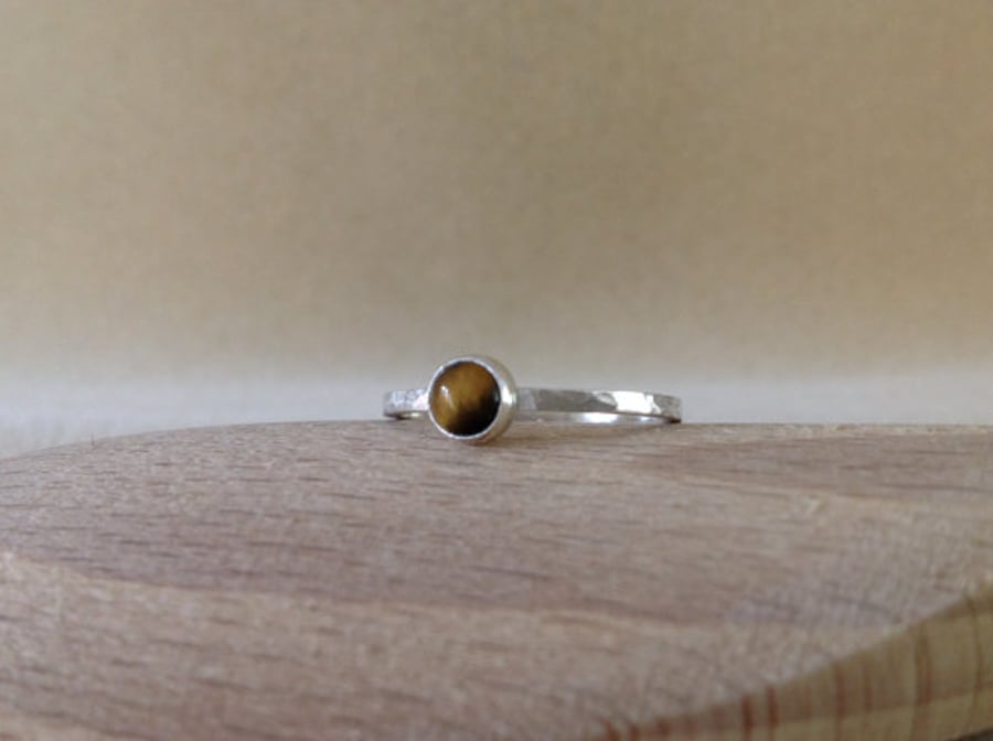 Sterling and Fine silver Golden Tiger's eye ring