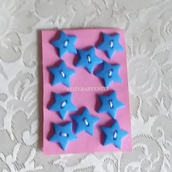 Blue star plastic buttons