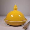 HAND THROWN YELLOW CERAMIC BUTTER DISH