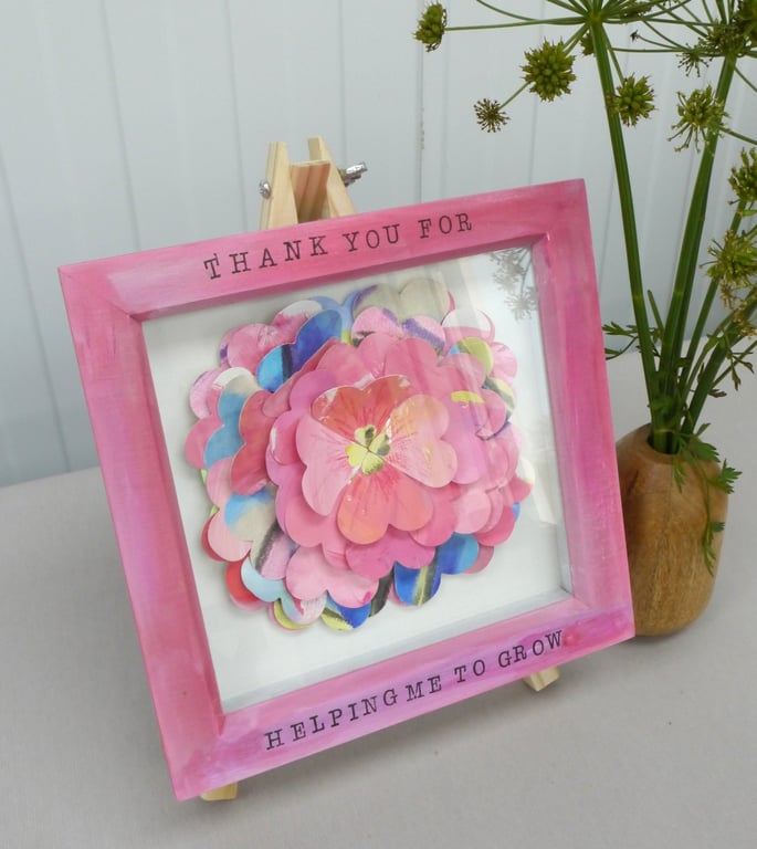 Teacher Frame, Thank You Frame, Framed Flowers, Thank You Gift