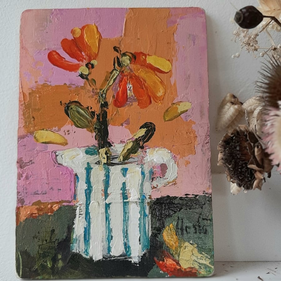 contemporary still life flower painting 