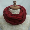 Cowl Scarf, Hand Knit, Aran Cable Circular Scarf