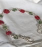 RED ROSES & GREEN LEAVES - Seaglass Bracelet et - Image 2