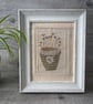 Hand Embroidered Framed Seedhead Picture - Image 1