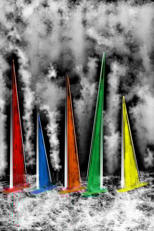 The Regatta II - A High Quality Rolled Canvas Print