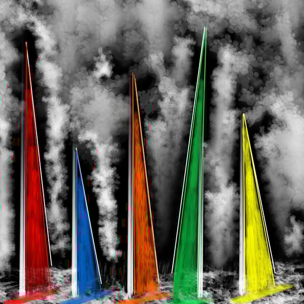 The Regatta II - A High Quality Rolled Canvas Print