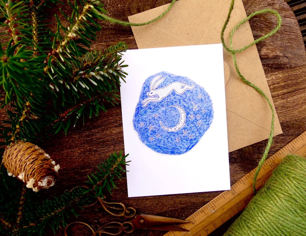 Fairytale Hare Card - READY TO SHIP