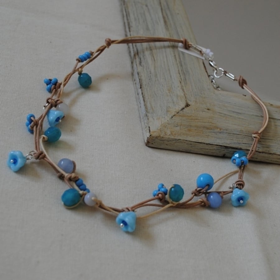 Summer Blue Knot Necklace