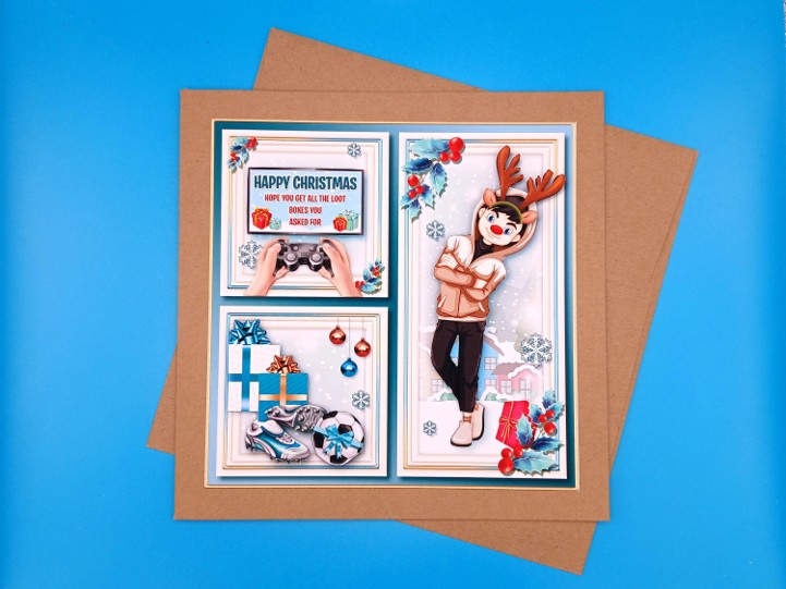Christmas card, Large, Decoupage, Teenager, Son, Grandson, Nephew