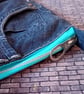 Dark Denim Crossbody Bag – Upcycled with a Pop of Colour - Image 5