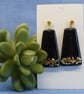 Large Black Trapeze Earrings 
