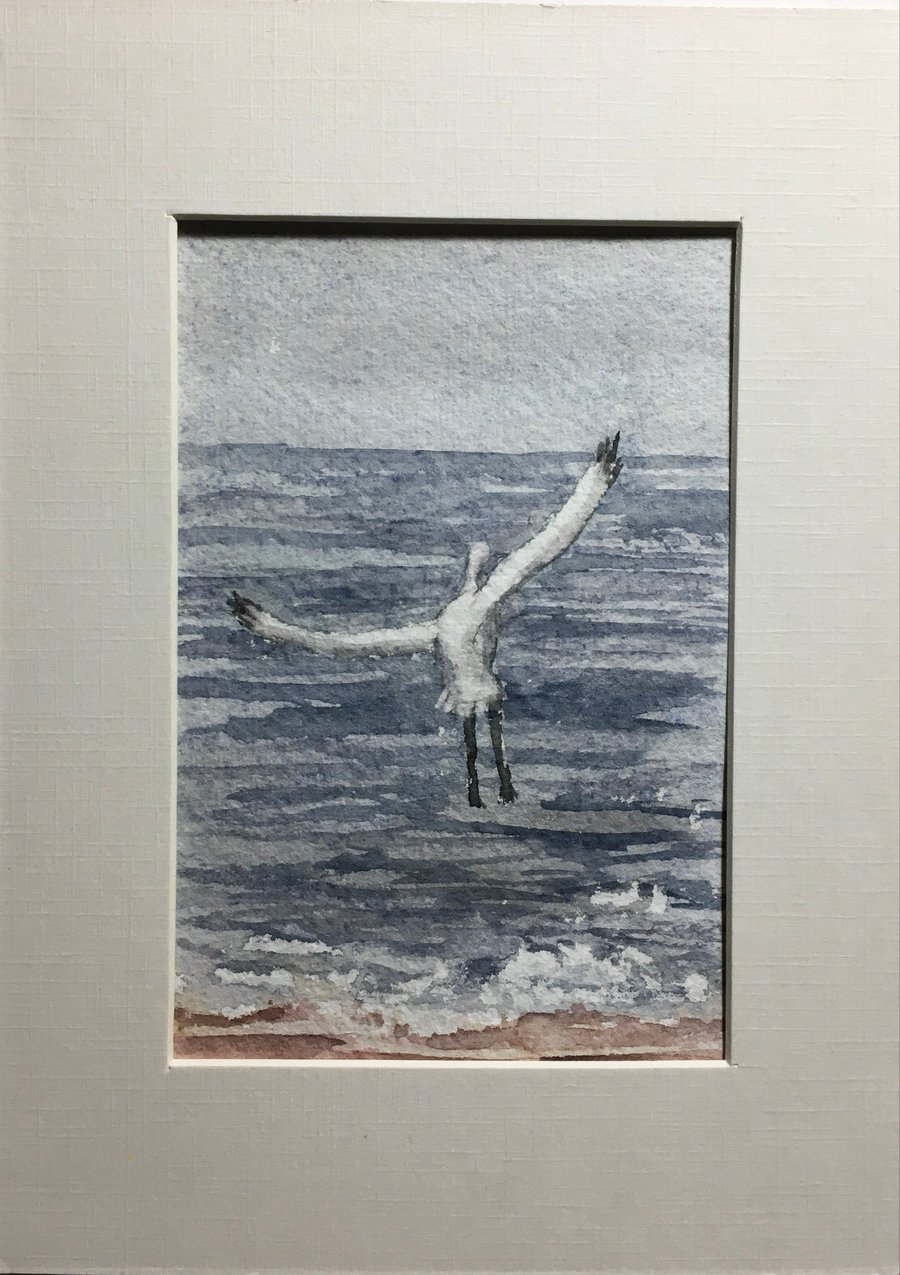 Seashore Egret original painting 
