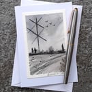 Protection. Wicca Symbol Sigil Rune Handpainted Card