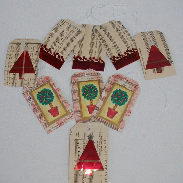 Christmas Gift Tags a mixed set of Nine