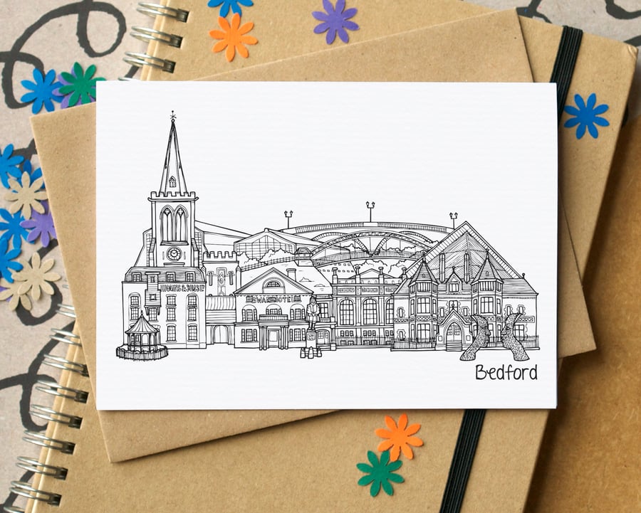 Bedford Skyline Greetings Card