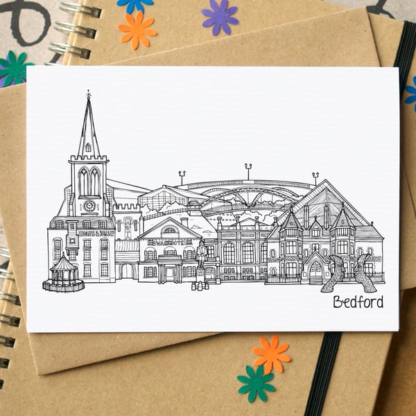 Bedford Skyline Greetings Card