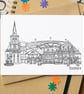 Bedford Skyline Greetings Card
