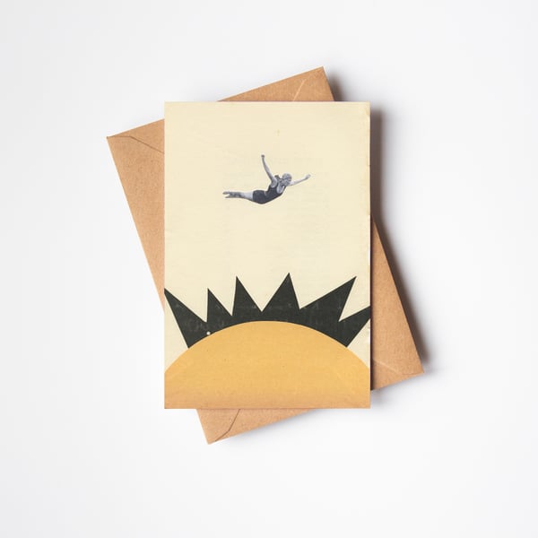 Sunburst Swimming Portrait Card - Sky High