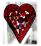 Heart Suncatcher Stained Glass Red Abstract Fused  - Image 4