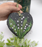 Lily of the valley hand-painted Christmas slate heart ornament  - Image 1