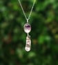 Textured Silver and Fluorite  Necklace - Image 3