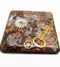 Handmade Steampunk Fridge Magnet, Resin Embedded Cogs and Keys - Image 6