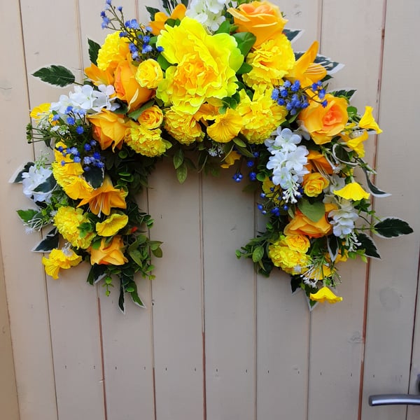 Eva. 40cm  crescent wreath,door wall gift.