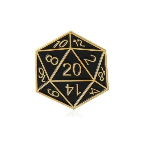 D&D dungeon d20 pin badge, dnd badge, Baldur's Gate badge