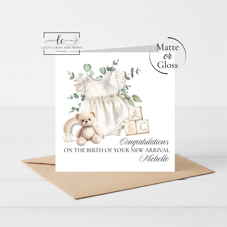 New Baby Girl Congratulations Card