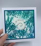 Original gelli print seaweed greetings card. - Image 3