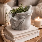 Handmade Marble Effect Face Vase – Modern Eco Resin Home Decor