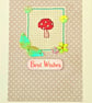 Mushroom theme Cross Stitch Card with Sequins  - Image 3