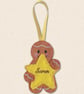 Gingerbread Star Decoration - Personalised Felt Hanging Decor - Image 6