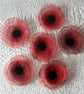Six Organza Embroidered Poppies Poppy Flower Embellishments 