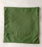 Patchwork cushion cover, green with yellow rose - Image 4