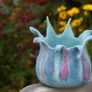 Handmade felted wool bowl