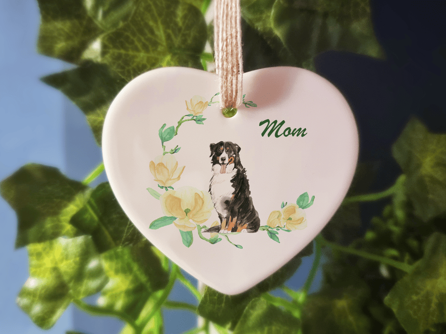 Ceramic Ornament - Bernese Mountain Dog - Personalised