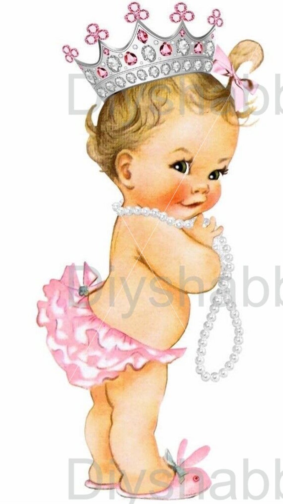 Waterslide Furniture Decal Vintage Image Transfer DIY Shabby Chic Art Baby Crown