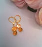 Sparkly Topaz and Amber Coloured Glass Bead Necklace and Earrings Set - Image 9