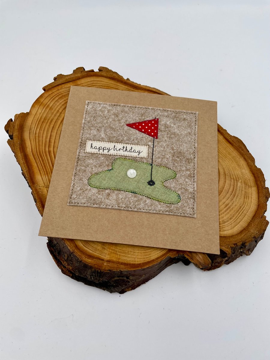 Golf birthday appliqué card