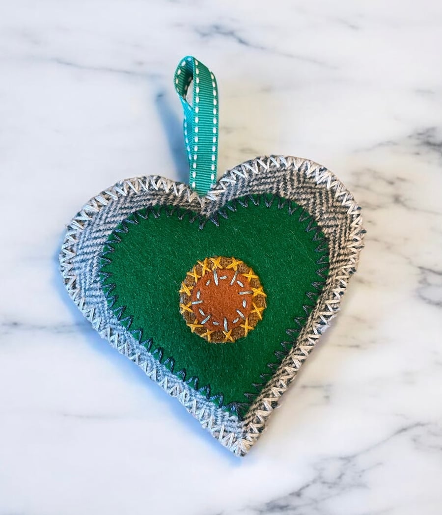 Hand stitched LavenderHeart FH4