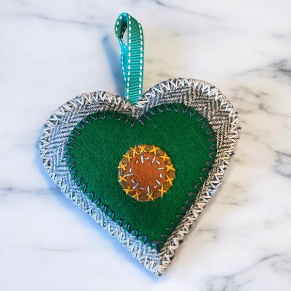 Hand stitched LavenderHeart FH4