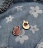 Armadillo wooden pin badge, gift for animal lover, cute brooch. - Image 3