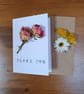 Dried Flower Notelets. Pack of Two. Thank you and A little note.