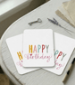 Colorful Happy Birthday - Handwritten Lettering Postcard & Celebration Art Card